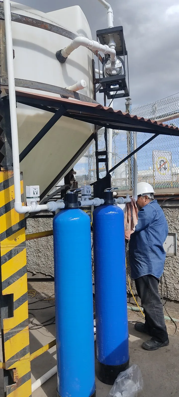 Instalación de filtros junto al sedimentador